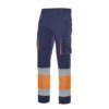 Pantalón Stretch Bicolor AV 303002S Azul Navy y Naranja Flúor