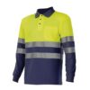 Polo Bicolor ML AV 305507 Azul marino y amarillo flúor