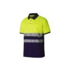 Polo Algodón Bicolor MC AV 305513 Azul Navy y amarillo flúor