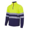Sudadera Bicolor Cremallera AV 305701 Azul navy y amarillo flúor